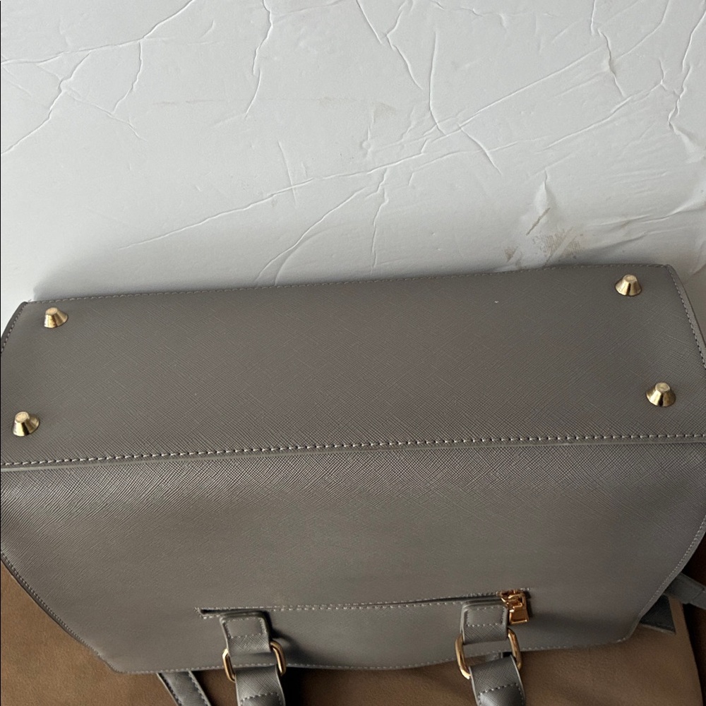 Miztique Shoulder Hand Bag Gray Gold New! - Picture 10 of 10